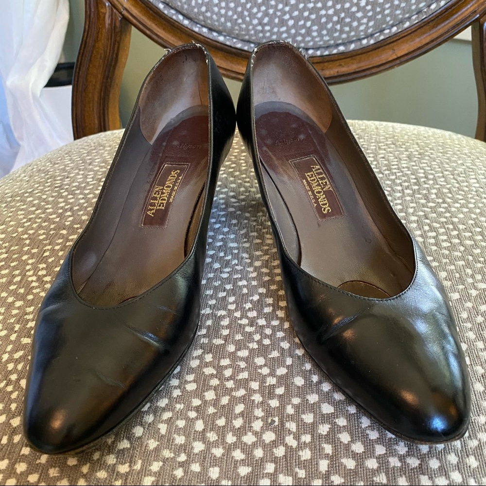 Vintage Black Leather Heel Size 8